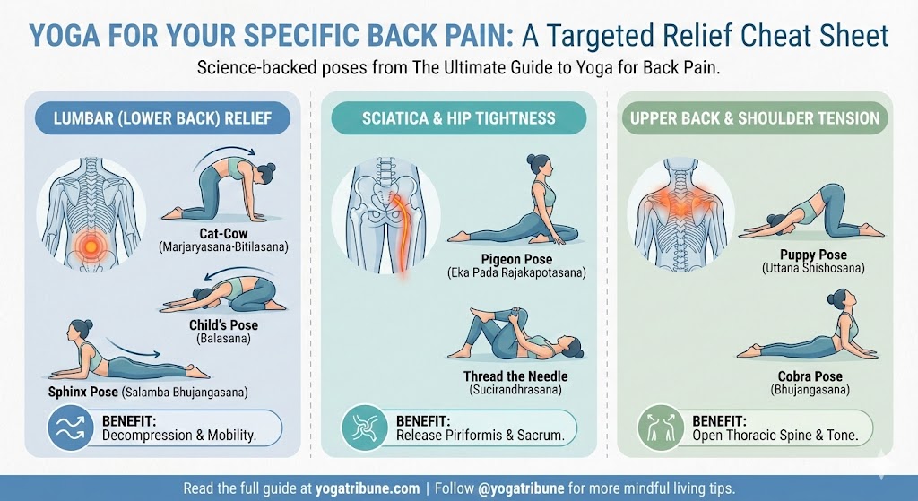 yoga for back pain infographic